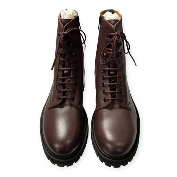 NEW Common Projects Leather Combat Boot Burgundy 2453 42 3497 MADE IN ITALY - Picture 9 of 16